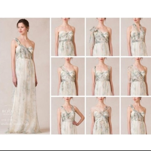 Jenny Yoo Nyla blush convertible A-line floor length dress size 14 NWT - Picture 3 of 15